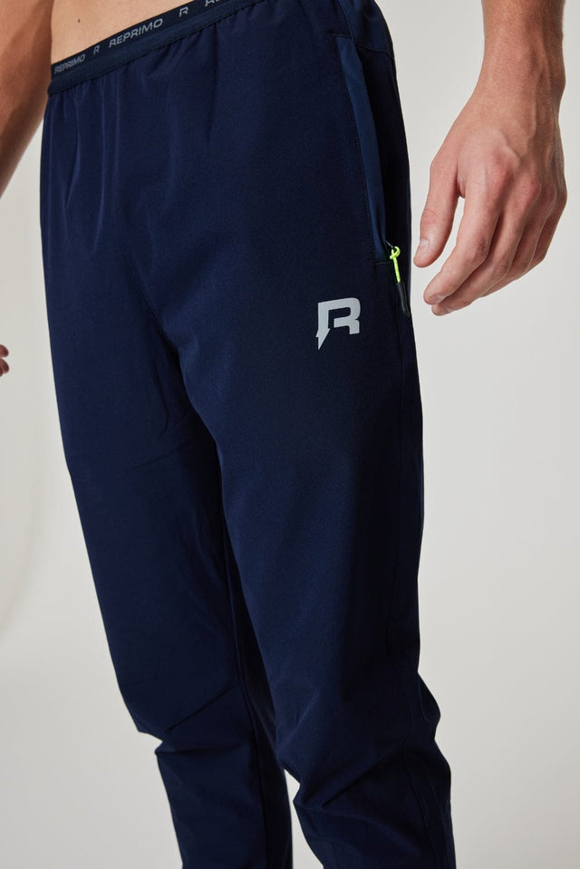 Summit Panelled Pants - Dark Navy / Navy / Electric Lime - Reprimo